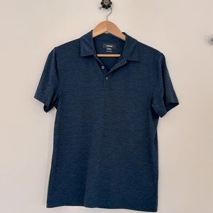 Alfani Blue Polo Shirt Short Sleeve Stretch Activewear Athletic Golf